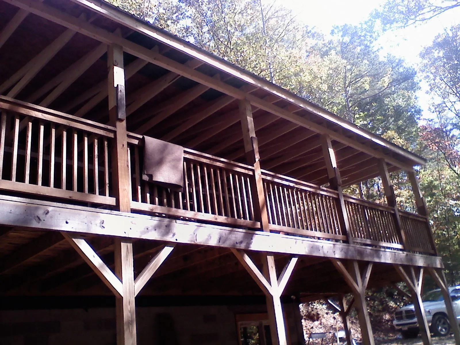 Timber framing under a new elevated porch and deck — Roof Leak Repair in Poway by Roofing Brothers